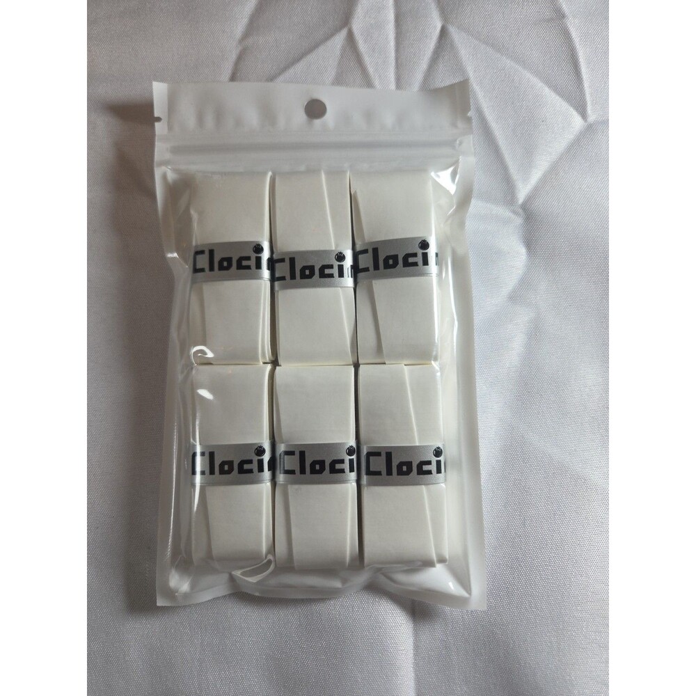 6 Pack Tennis Racket Grip Tape Precut Anti Slip Overgrip White